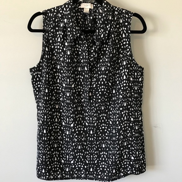 LOFT Tops - Loft Black & White Collared Top